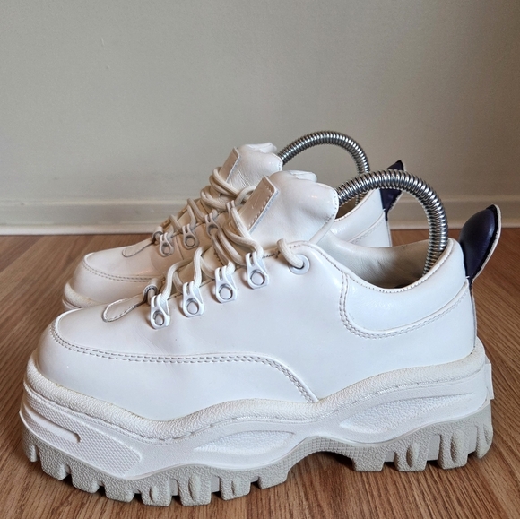 Eytys Angel Patent Leather White Chunky Platform Low Top Sneaker in White Sz 6 - Picture 10 of 16